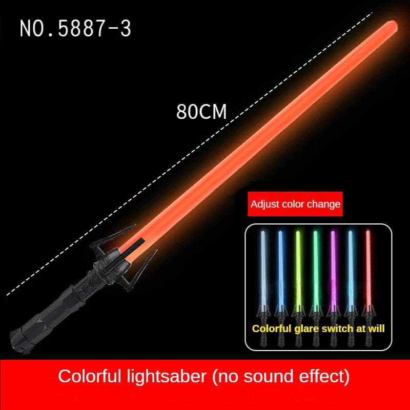 Espada láser RGB de 80 cm, juguete de sable de luz, 7 colores cambiantes, fuentes de sonido para niños, Force FX FOC Blaster, juguete de espada láser Jedi, regalo