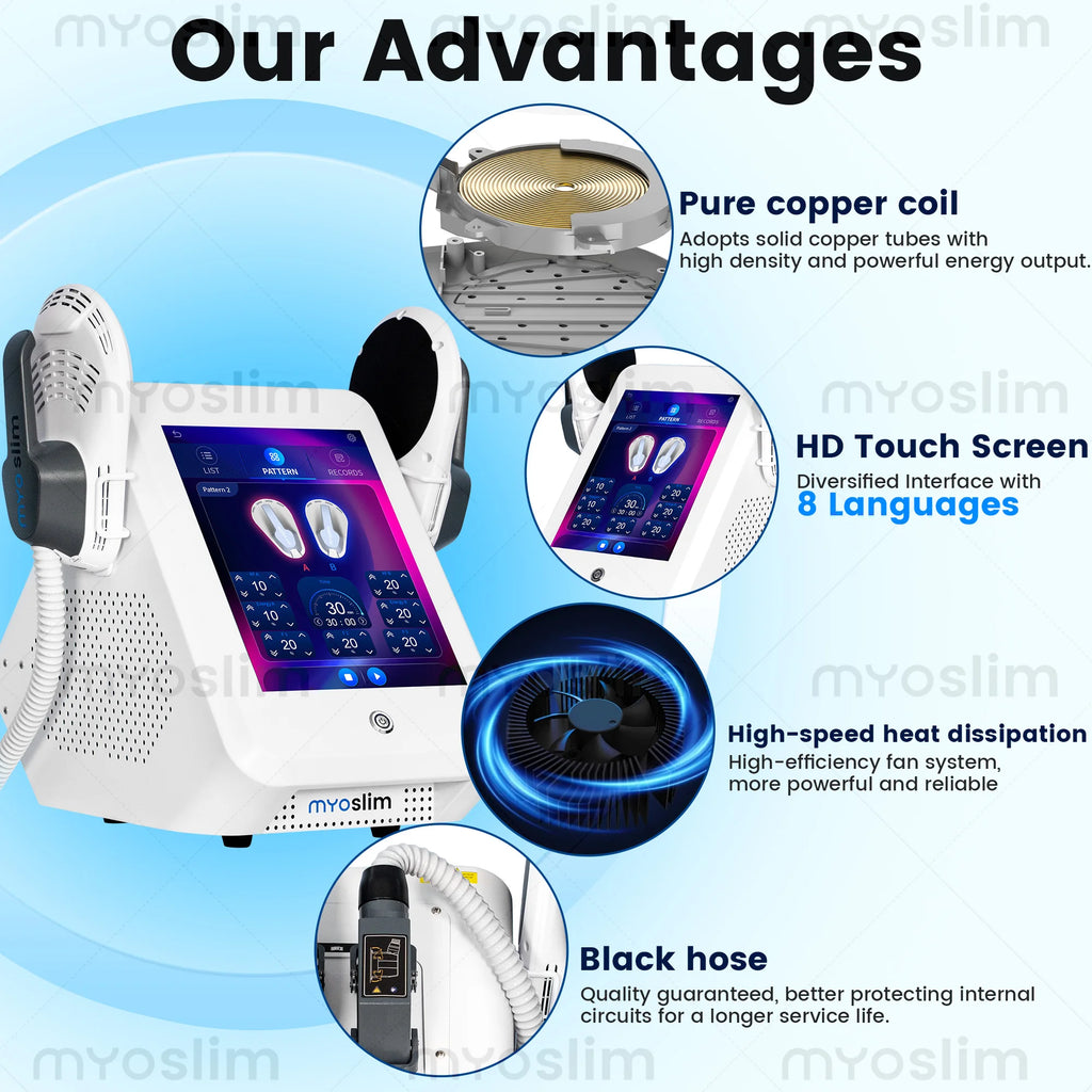 Máquina esculpida EMS RF, grasa reducida, MYOslim, escultura corporal, adelgazante, dispositivo electromagnético portátil de estimulación muscular pélvica