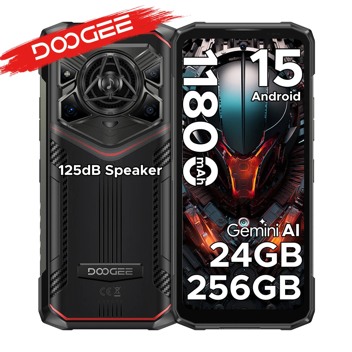 DOOGEE Blade20 Pro - Smartphone reforzado con IA Gemini, batería de 11800 mAh, 24 GB de RAM (6 + 18), almacenamiento Go