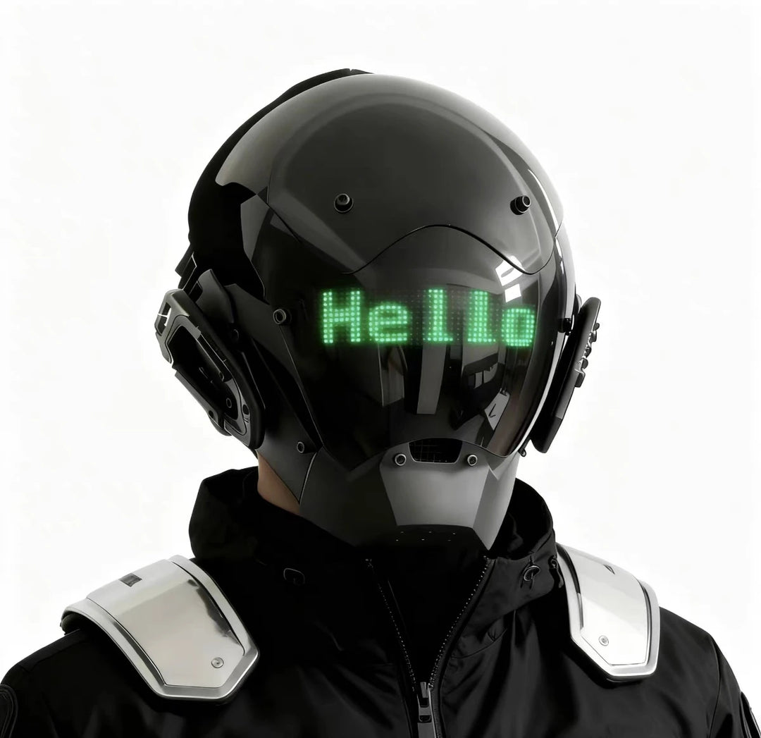 Máscara Cyberpunk LED, Máscara para Juegos de Rol, Control por Aplicación, Casco Programable, Decoración para Juegos de Rol, Disfraz para Fiestas