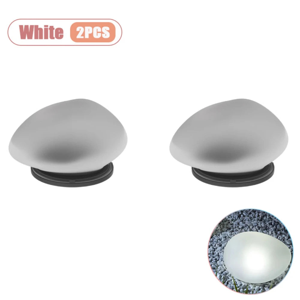 Lámpara LED solar para jardín, piedra artificial tipo canto rodado, luz para césped, montaje semiempotrado para caminos, decoración de patio, iluminación de jardines