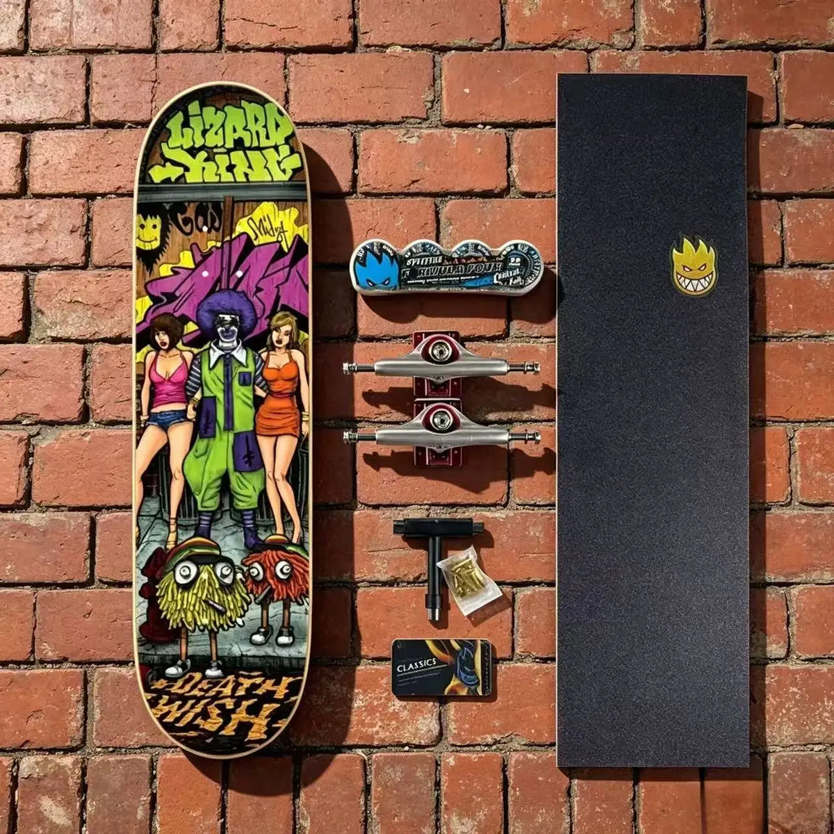 Patineta BAKER DEATH WISH de Alta Calidad, Completa, 100% Madera de Arce Canadiense, 7 Capas de Resina Epoxi Prensada en Frío, Tamaños 7.75, 8.0, 8.25, 8.5 Pulgadas