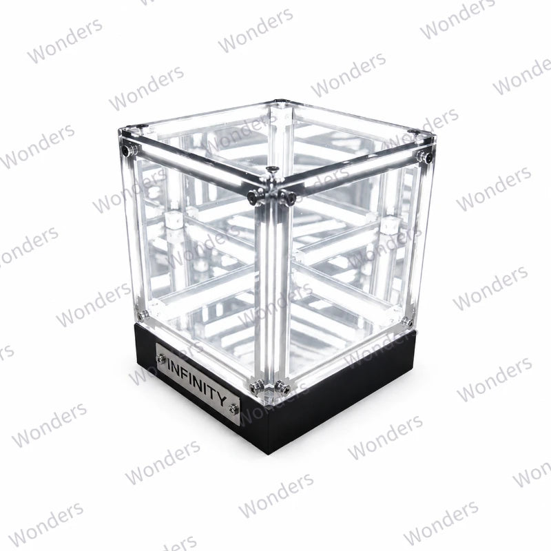 Caja LED hipercubo, decoración DIY, lámpara de mesa inalámbrica, vitrina para figuras, espejo infinito, caja 4D, adorno de túnel abismal