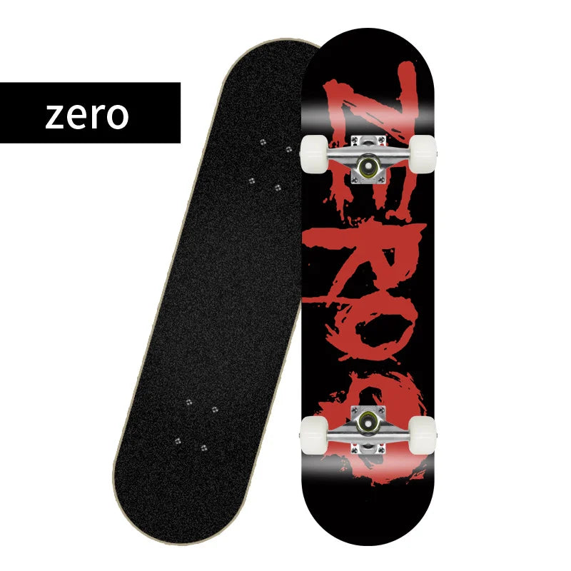 Patineta Profesional de Madera de Arce para Trucos de Doble Kick, Skateboarding Urbano, 80 cm, Ejes de Aluminio, Ruedas de PU Suaves, Patineta Completa