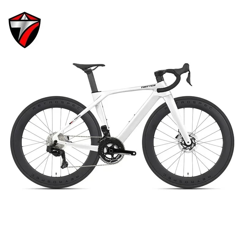 Bicicleta de carretera TWITTER T10pro con velocidad variable electrónica, bicicleta de 24 velocidades EDS TX7100, fibra de carbono T800, freno de disco hidráulico