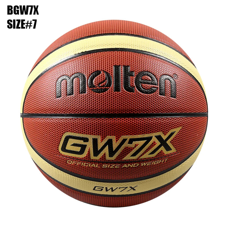 Balones de Baloncesto Originales Molten 2027, Tamaño 7/6/5, Material PU, para Juegos en Interiores y Exteriores, Entrenamiento, Hombres y Mujeres, Baloncesto