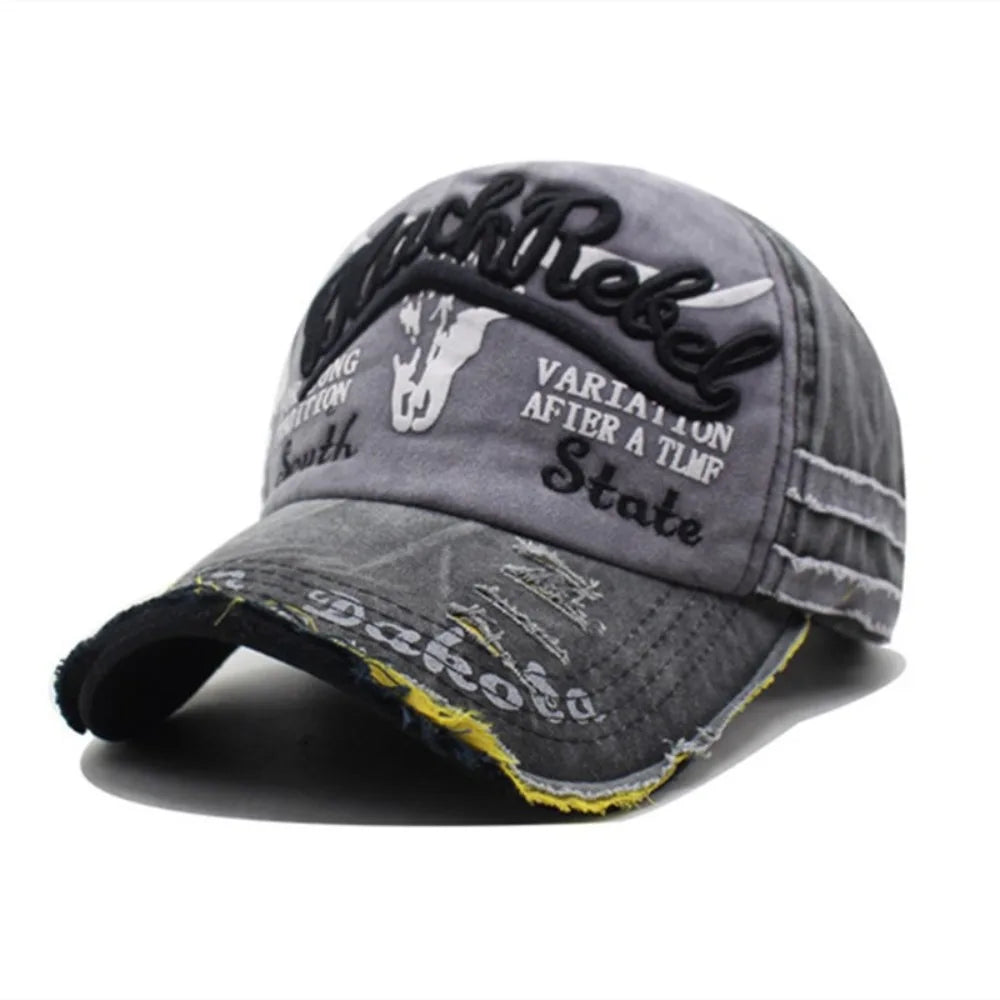 Gorra de béisbol ajustable de moda, lavada, con protección solar, estilo casual, bordado de letras, visera de algodón, diseño de retazos, estilo punk, gorra deportiva para el sol