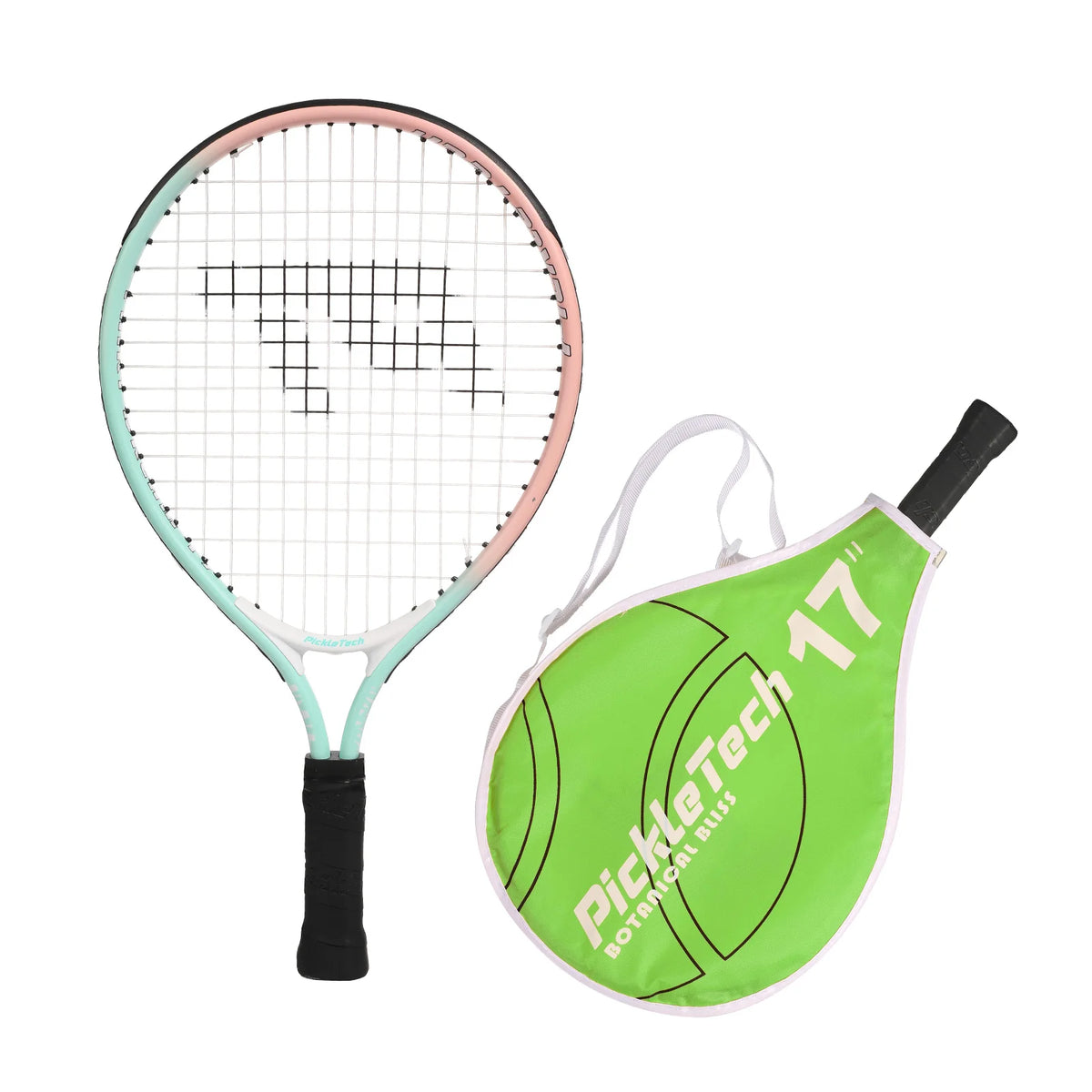 AMASPORT&PickleTech Raqueta de Tenis para Niños de 17 Pulgadas, Raqueta de Tenis de Aluminio con Bolsa para Niños Pequeños, Raquetas para Jugar al Aire Libre/Interior