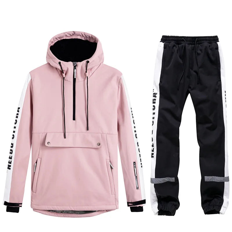 Traje de esquí para mujer, mono de esquí para deportes al aire libre, chaqueta de Snowboard para hombre, traje de salto cálido, ropa de invierno impermeable, monos, abrigo con capucha