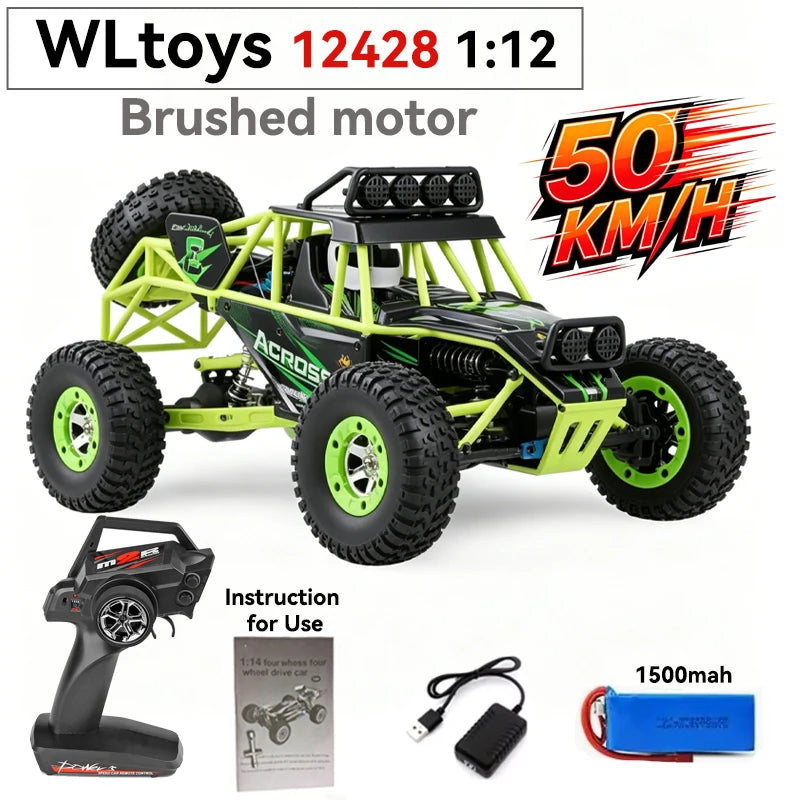 Coche RC de alta velocidad WLtoys 1/12 124017 - Vehículo eléctrico de drift 4WD sin escobillas de 75 km/h con control remoto 2.4G para carreras