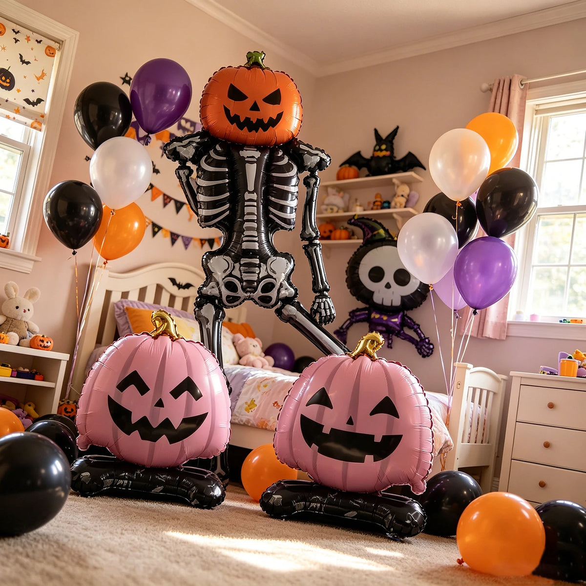 Set de Globos de Aluminio para Fiesta de Halloween, Decoración de Casa Encantada, Fiestas Comunitarias, Reuniones Familiares, Noche de Carnaval
