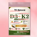 30 Parches Transdérmicos de Vitamina D3 + K2 con Alta Absorción Orgánica, Apoyo Natural para Huesos y Corazón