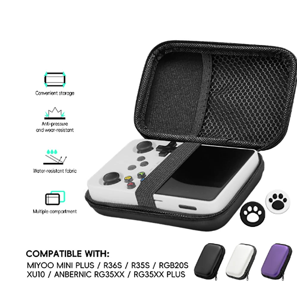 Estuche rígido de transporte compatible con consola de juegos retro portátil R36S / R35S / RG35XX, organizador de almacenamiento para emulador portátil