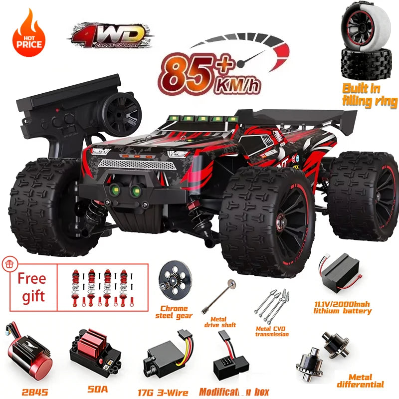 SG116MAX SCY9522 1:16 Auto de Carreras de Alta Velocidad con Derrape a 80KM/H, Motor sin Escobillas, 4WD, 9522PRO 50KM/H, Auto RC Todoterreno, Juguetes para Niños, Regalo