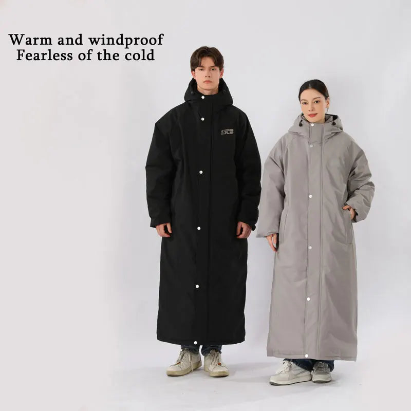 Traje de esquí impermeable a prueba de viento para invierno, mono de lana gruesa para hombres y mujeres, traje de motociclismo resistente al frío