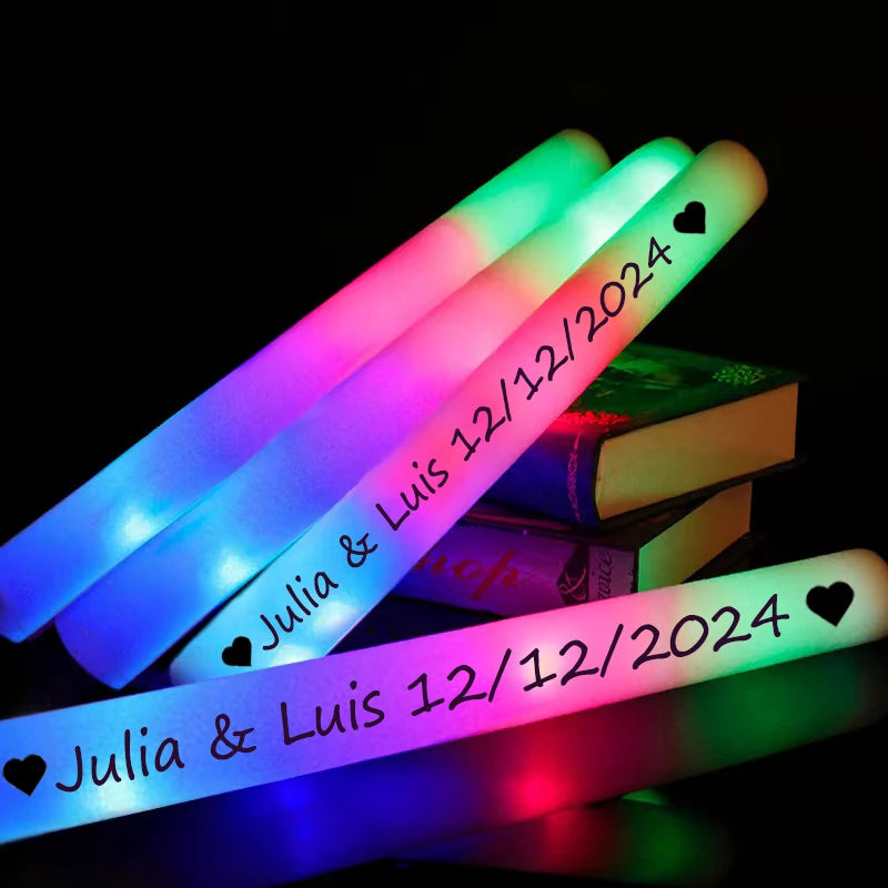 20/30/60 Uds. Barras luminosas LED a granel coloridas RGB barra de espuma brillante tubo de animación luz oscura para suministros de fiesta de boda de cumpleaños de Navidad