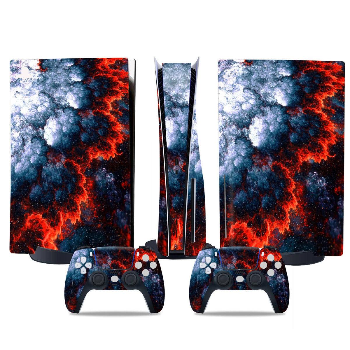 Compatible with PS5 Disc Skin Sticker Protective Vinyl Decal Removable Cover for PS5 Disc Console and 2 Controllers