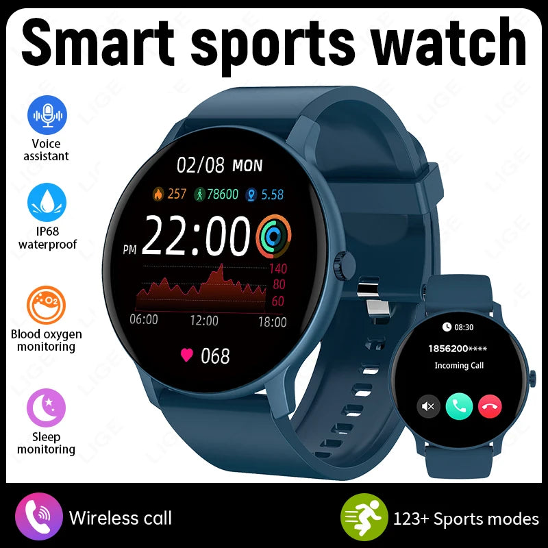 LIGE Nuevo Reloj Inteligente para Mujer Llamada Bluetooth Pronóstico del Tiempo en Tiempo Real Relojes Deportivos para Mujer Reloj Inteligente para Hombre y Mujer para Android iOS