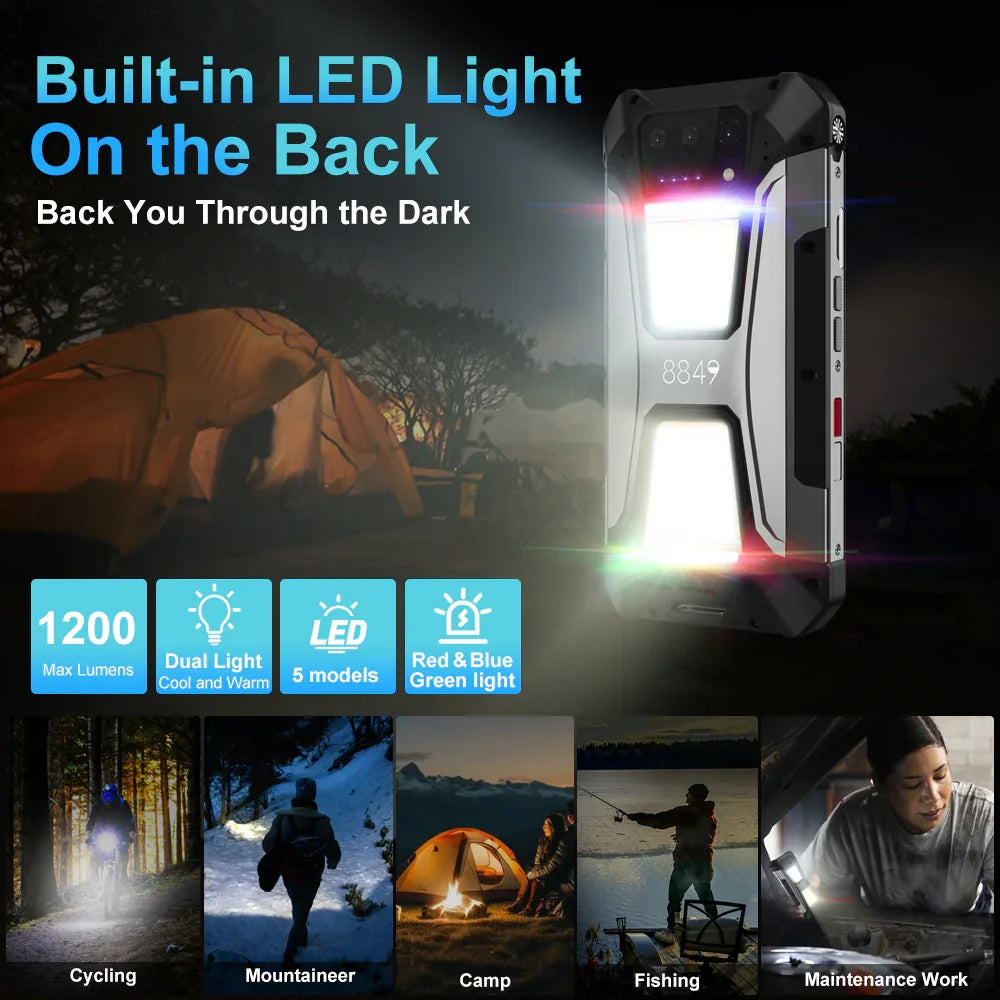 Smartphone resistente 8849 Tank 2 PRO con proyector de 100 lúmenes, Android 14, 23800 mAh, cámara de 100 MP, 512 GB, 120 W, 2.4K, 120 Hz, doble SIM
