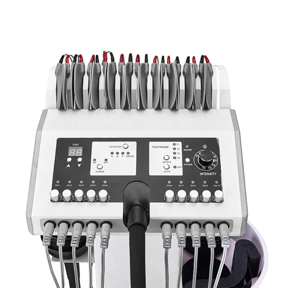 Nueva máquina de masaje con vibración muscular G5, Estimulador muscular EMS, máquina de electroestimulación, ondas rusas con soporte de carrito S871