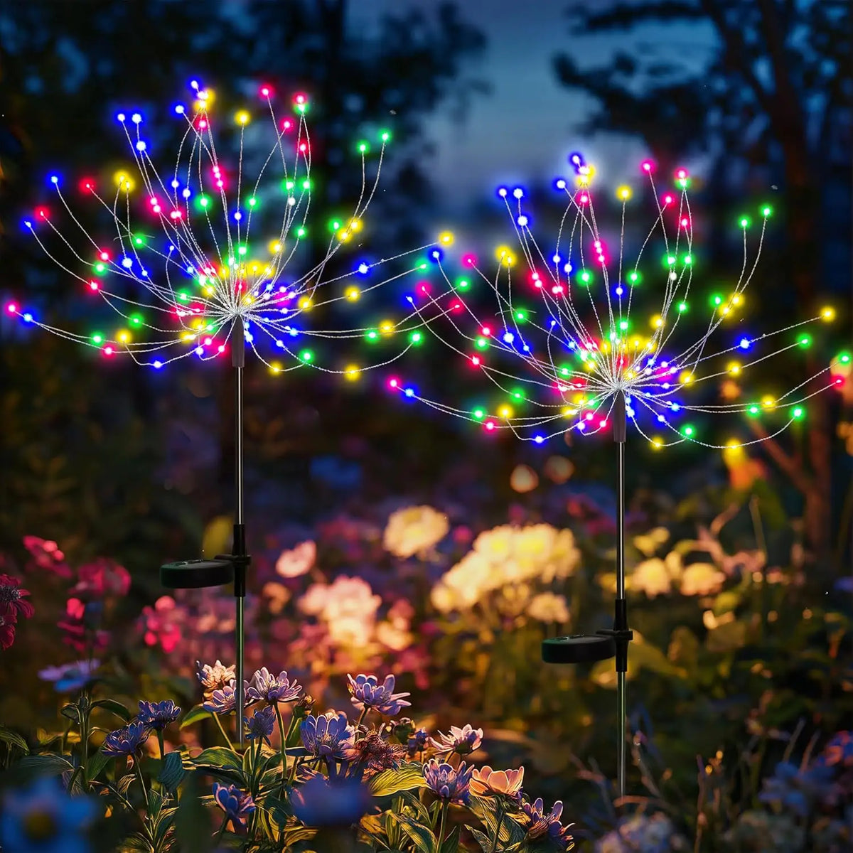 Solar LED Fairy Lights DIY Outdoor Garden Decorative Firework Lights for Patio Pathway Street Lawn Lamp