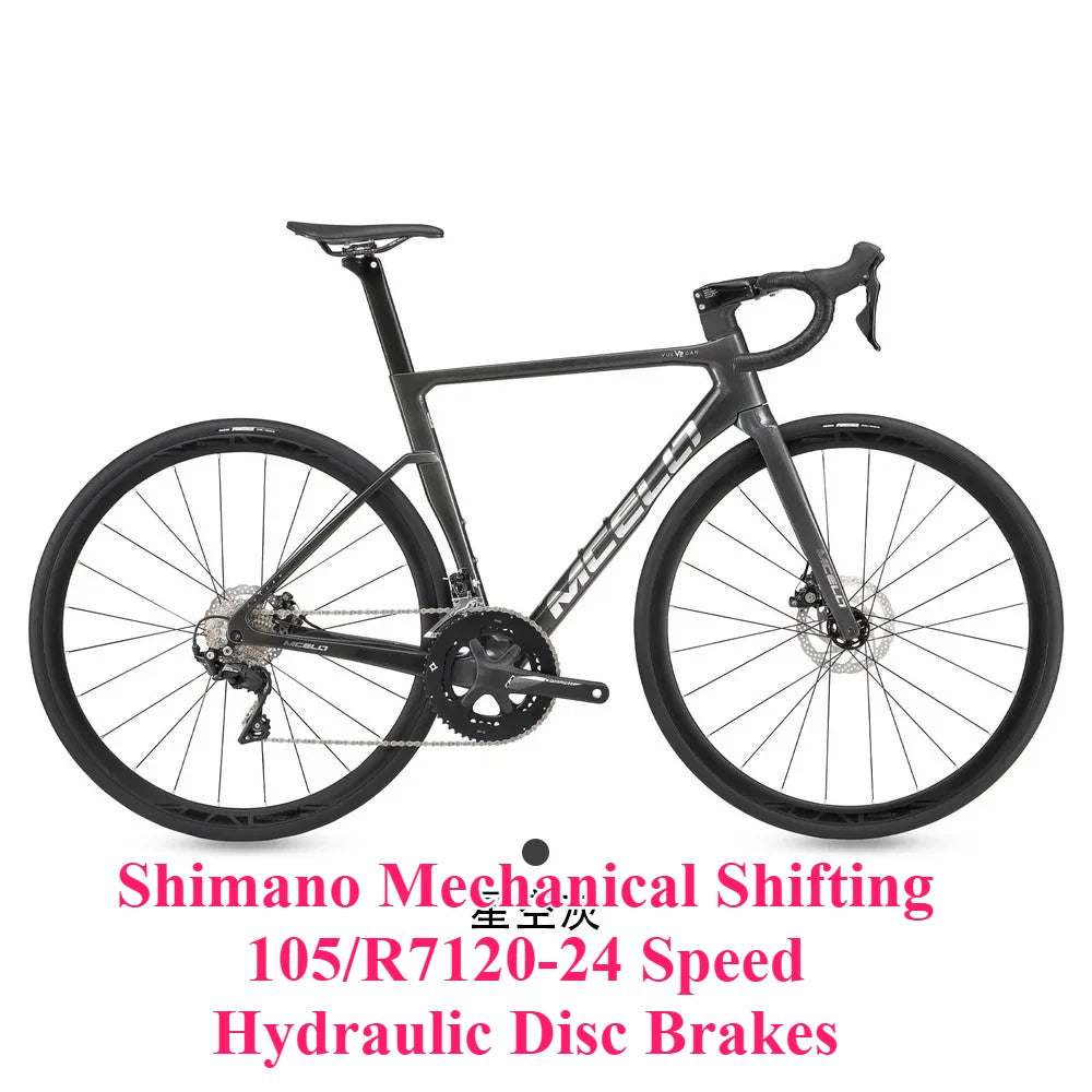 Bicicleta de carretera de fibra de carbono T800 de alto rendimiento, ultraligera de 7,5 kg, edición dedicada al equipo de carreras YUZHE, V2 105 Di2 R7170-24S, con frenos de disco hidráulicos