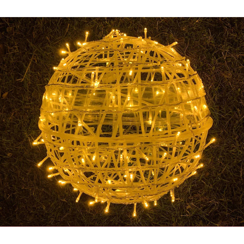 Luces decorativas de esfera para exteriores de 7.87", luces LED de globo colgantes para jardín, árbol, patio, porche, fiestas y bodas, con enchufe, 46 LED