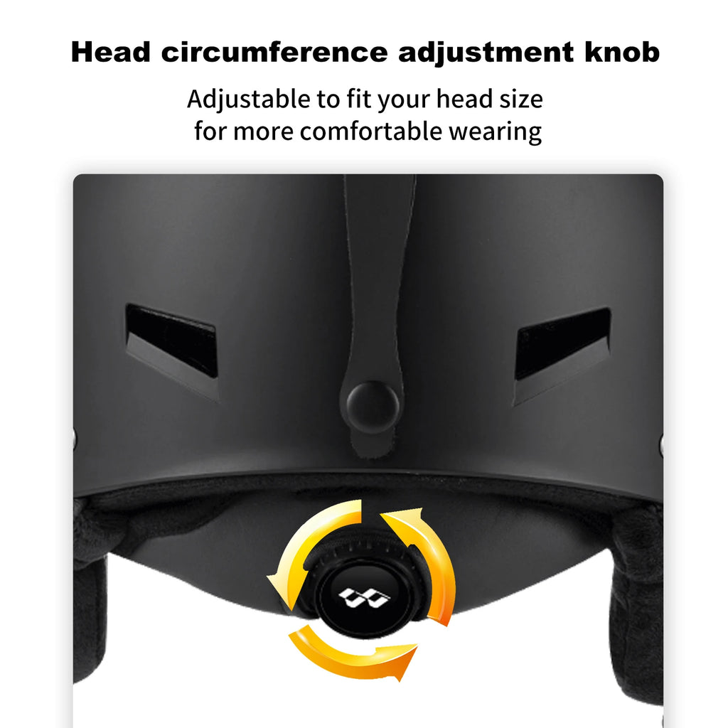 Casco de esquí SEEKEROutdoorSki, universal para tabla simple y doble, anticolisión, con protección de oídos de felpa extraíble, para adultos.