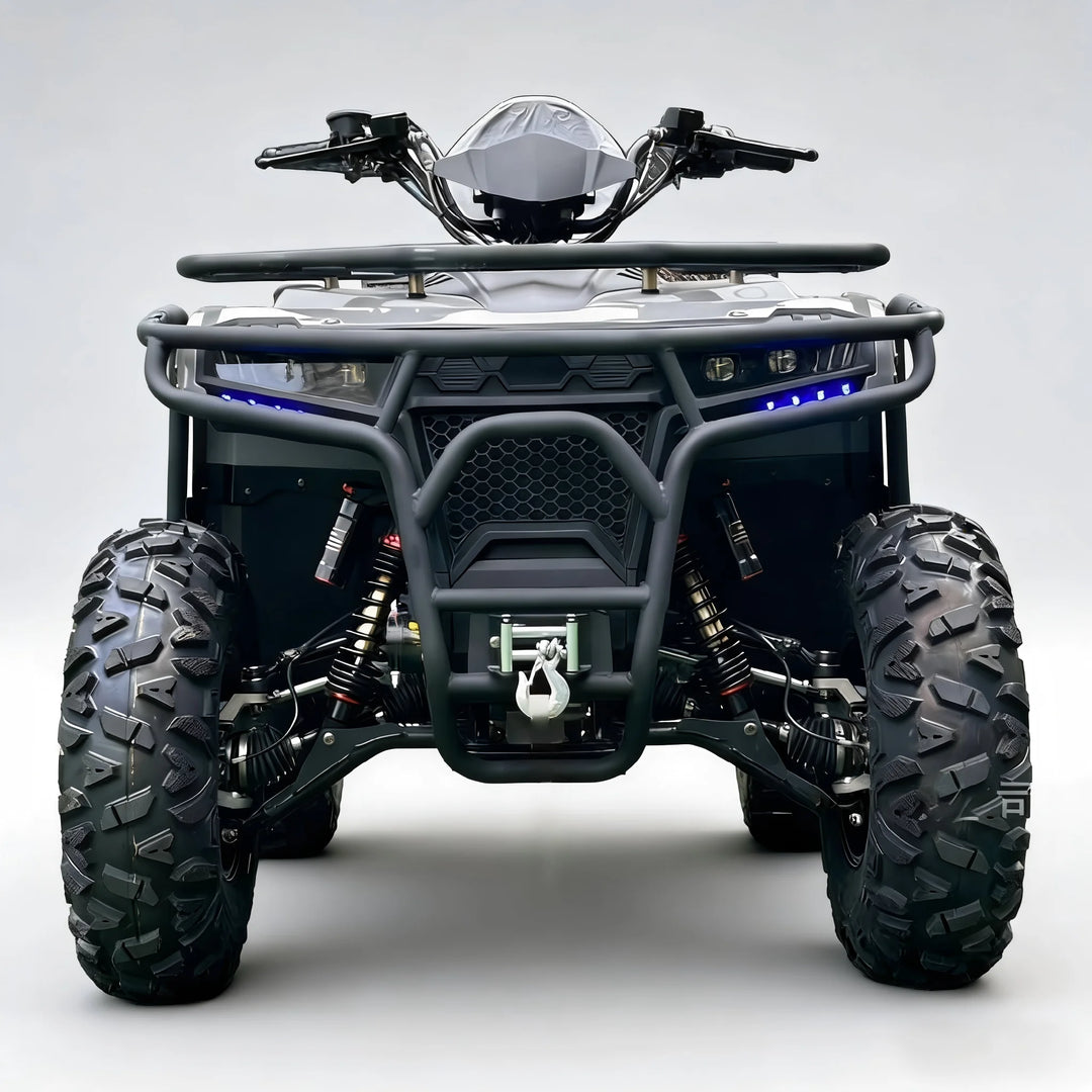 Cuatrimoto ATV 4x4 de 650 cc con transmisión CVT automática, para adultos, con depósito de combustible de gran capacidad de 16 litros y respaldo.