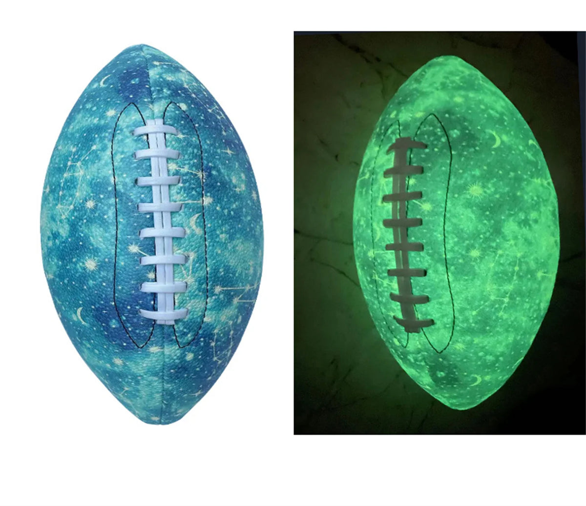 Rugby Night Glow - Cubierta texturizada antideslizante de PU cosida a máquina talla 9, competición/entrenamiento para adultos, fútbol americano iluminado