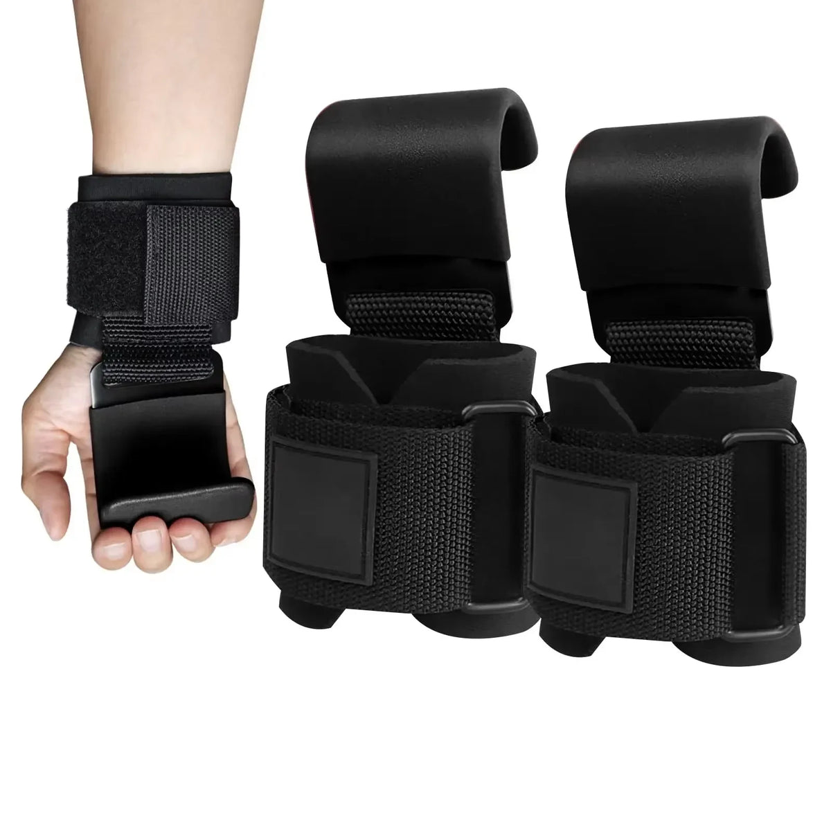 Gancho de elevación para Fitness, soporte de agarre de mano, gancho de elevación duro, correa para muñeca, guantes de fitness para hombres y mujeres, 2 uds.