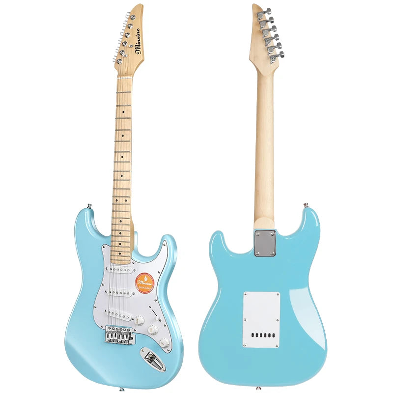 Guitarra Eléctrica MS-100 Estilo ST de 6 Cuerdas y 22 Trastes, Cuerpo de Madera de Álamo, Diapasón de Arce Canadiense, Instrumento Musical Profesional