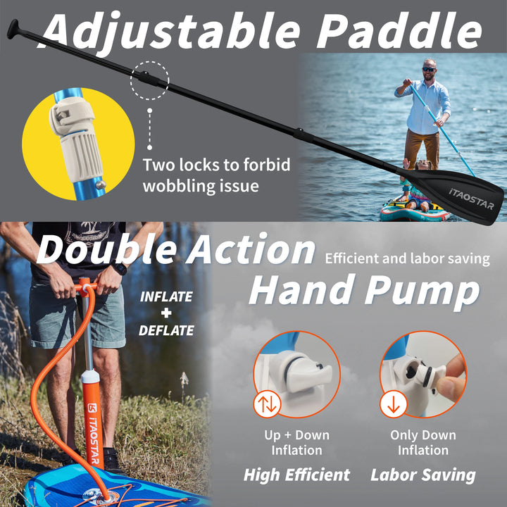 iTAOSTAR N02E Tabla de Paddle Surf Inflable para Deportes Acuáticos, Tabla SUP para Surfear al Aire Libre - Tabla de Surf Ligera y Portátil