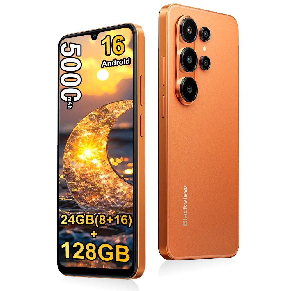 BLACKVIEW Smartphone WAVE 10 24GB(8+16)+128GB Android 16 5000mAh 6.88'' HD+ IPS Dual SIM 1080P FHD Doke AI 2.0 120Hz 32MP+13MP
