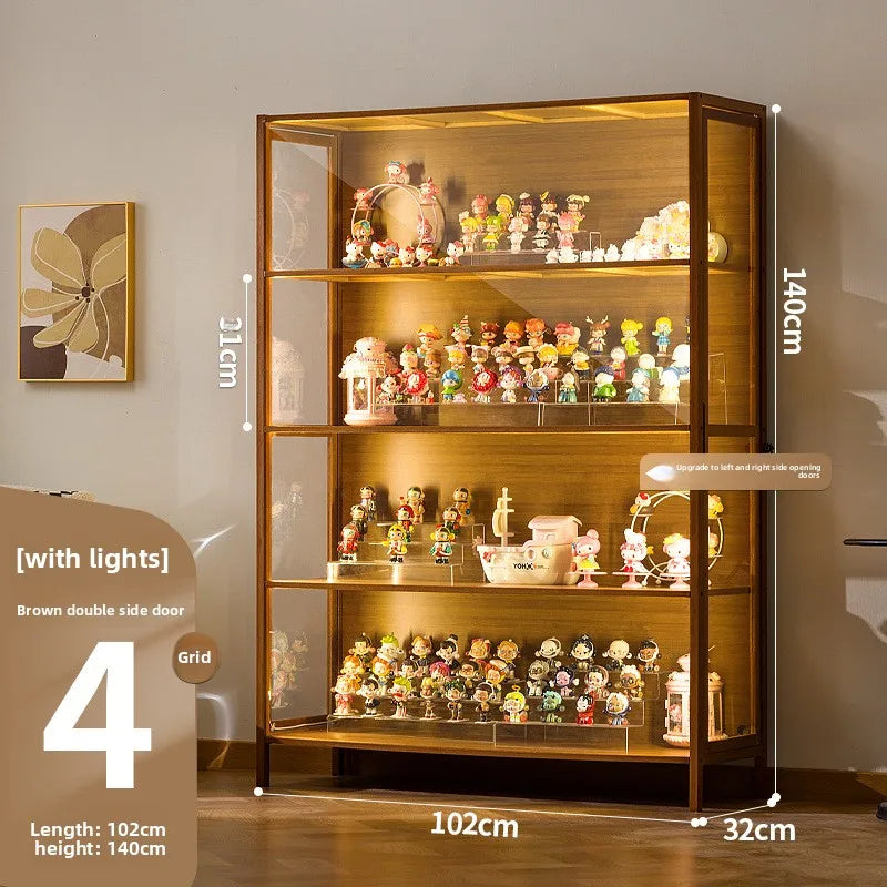 Vitrina de exhibición de madera maciza con puerta de vidrio de lujo, a prueba de polvo, diseño para modelos de cajas ciegas, gabinete de almacenamiento.