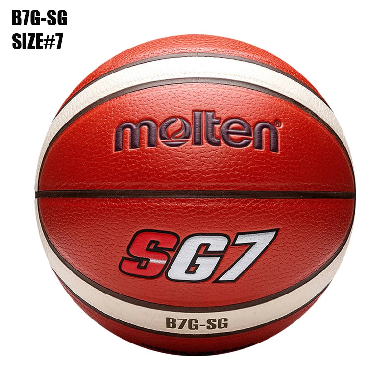 Balones de Baloncesto Originales Molten 2027, Tamaño 7/6/5, Material PU, para Juegos en Interiores y Exteriores, Entrenamiento, Hombres y Mujeres, Baloncesto