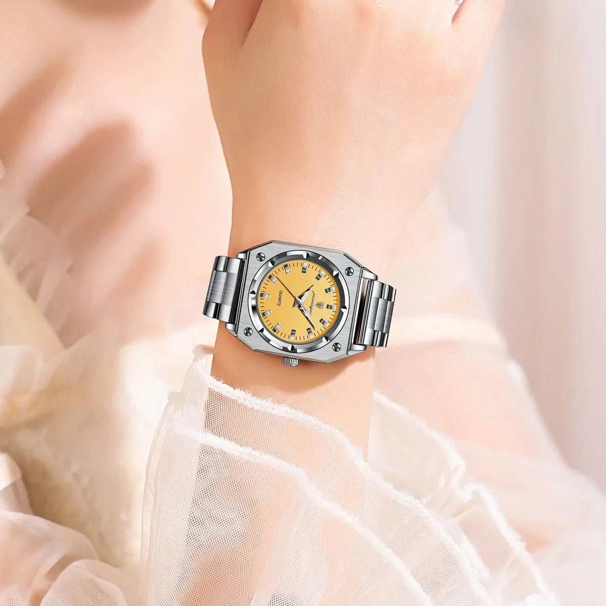 Reloj de pulsera elegante para dama POEDAGAR, resistente al agua, de acero inoxidable, luminoso, reloj de mujer exquisito, cuarzo, relojes de mujer de alta calidad