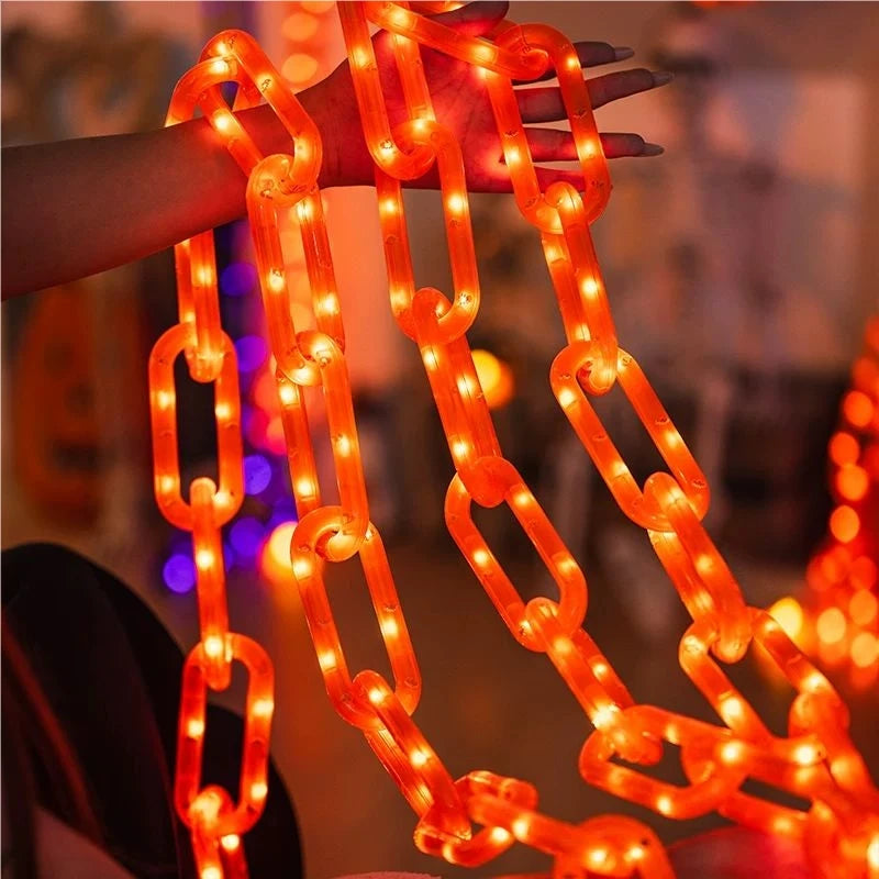 Cadena de luces LED solares de Halloween para exteriores, decoración de lámparas para patio, fiestas, celebraciones navideñas y atmósfera de terror