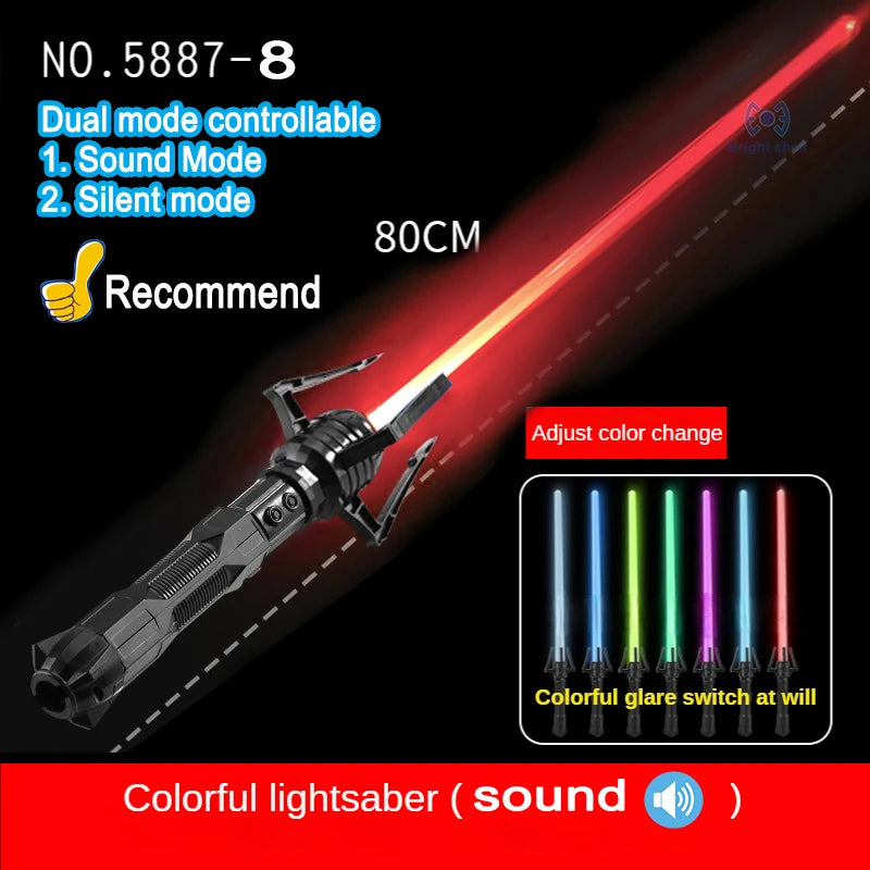 Espada láser RGB de 80 cm, juguete de sable de luz, 7 colores cambiantes, fuentes de sonido para niños, Force FX FOC Blaster, juguete de espada láser Jedi, regalo