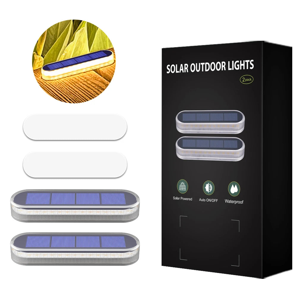 Solar Step Lights Waterproof IP68 Auto On/Off Path Lights Solar Powered Light Bar Solar LED Ground Stairs Floor Lights
