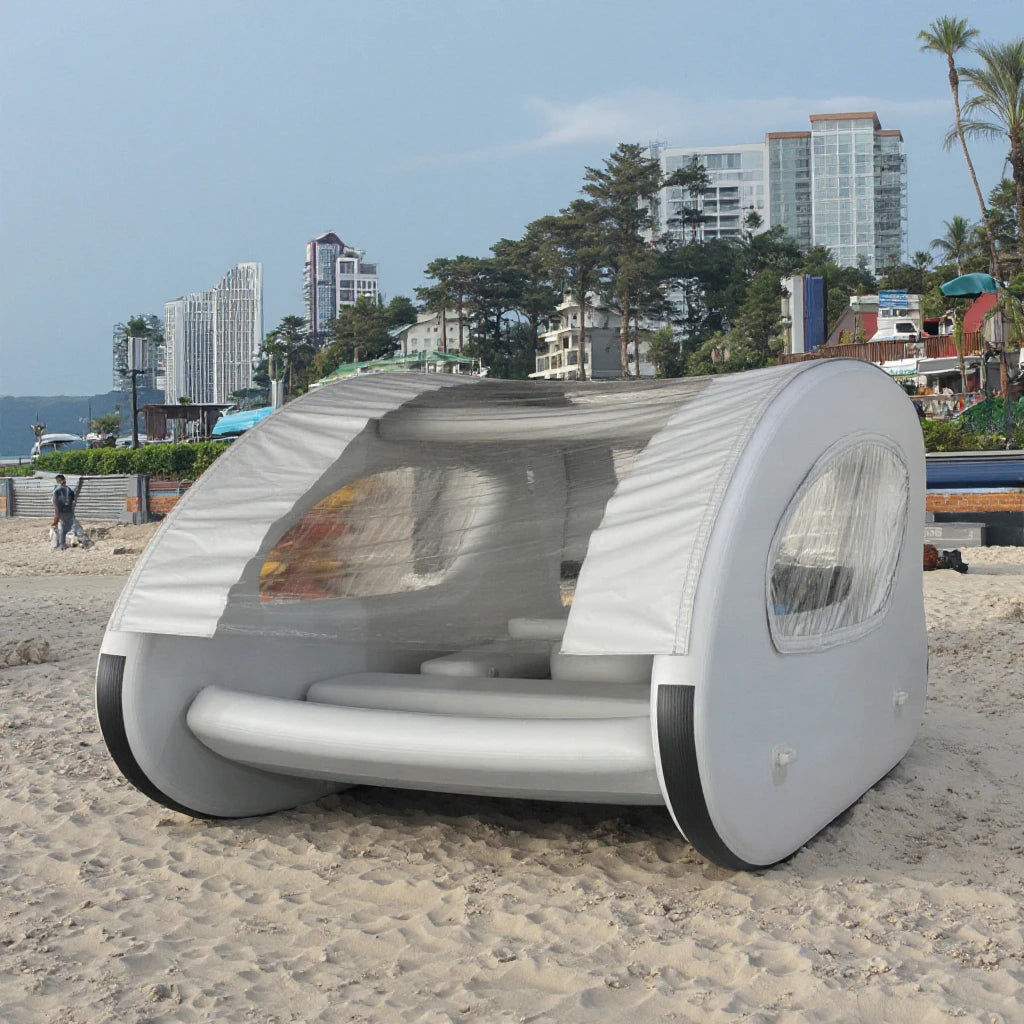 Catamarán Inflable Resistente con Motor Eléctrico, Bote Inflable para Entretenimiento Acuático Familiar