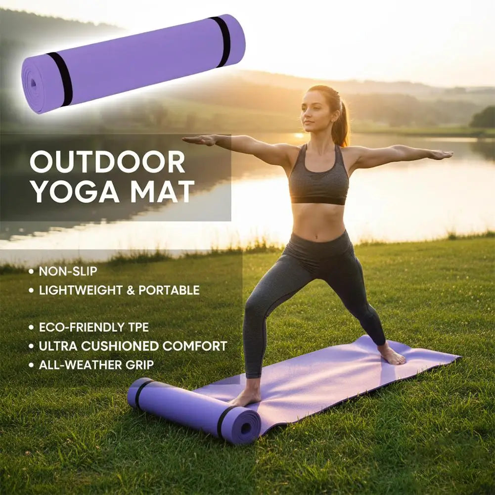 Esterilla de Yoga y Pilates de 180x50cm, portátil, antideslizante, para ejercicios de fitness, equilibrio, entrenamiento, para gimnasio en casa, colchoneta para dormir al aire libre