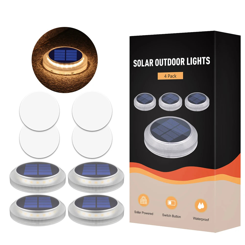 Luces LED solares para cubierta de exterior IP68, iluminación impermeable para jardín, iluminación de paso, encendido/apagado automático, escaleras, Patio, camino, valla, lámpara de pared