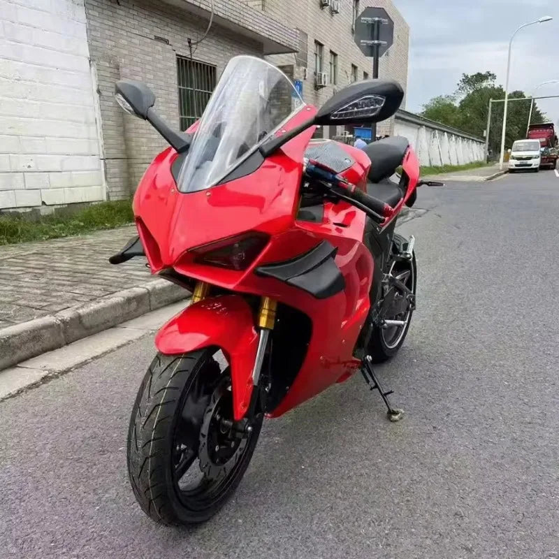 2026 High-Speed Electric Racing Motorcycle for Adults V4 Model Touring Motorcycles with 72V Lithium Battery