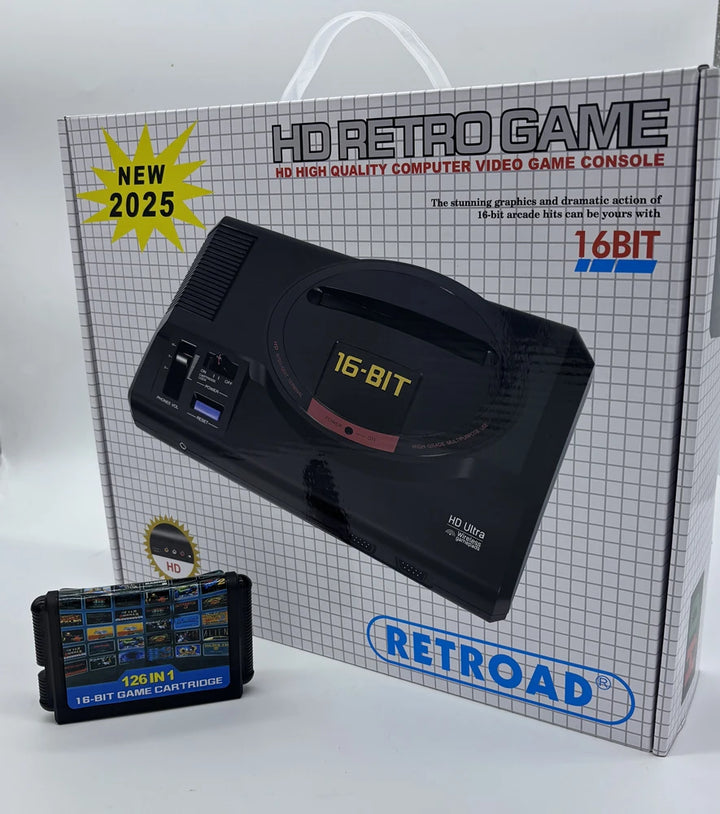 Consola de videojuegos retro MD1 HD, diseño para cartucho de juego SEGA Genesis/Mega Drive, forma clásica