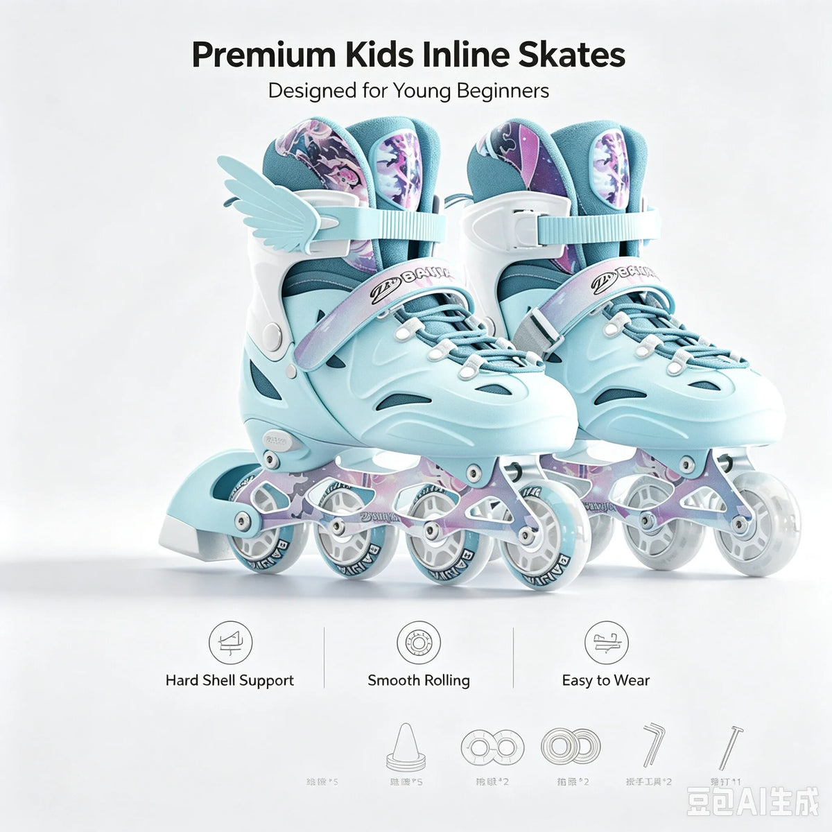 Patines de velocidad casuales para niñas jóvenes, patines de competición con ruedas LED intermitentes para principiantes adultos