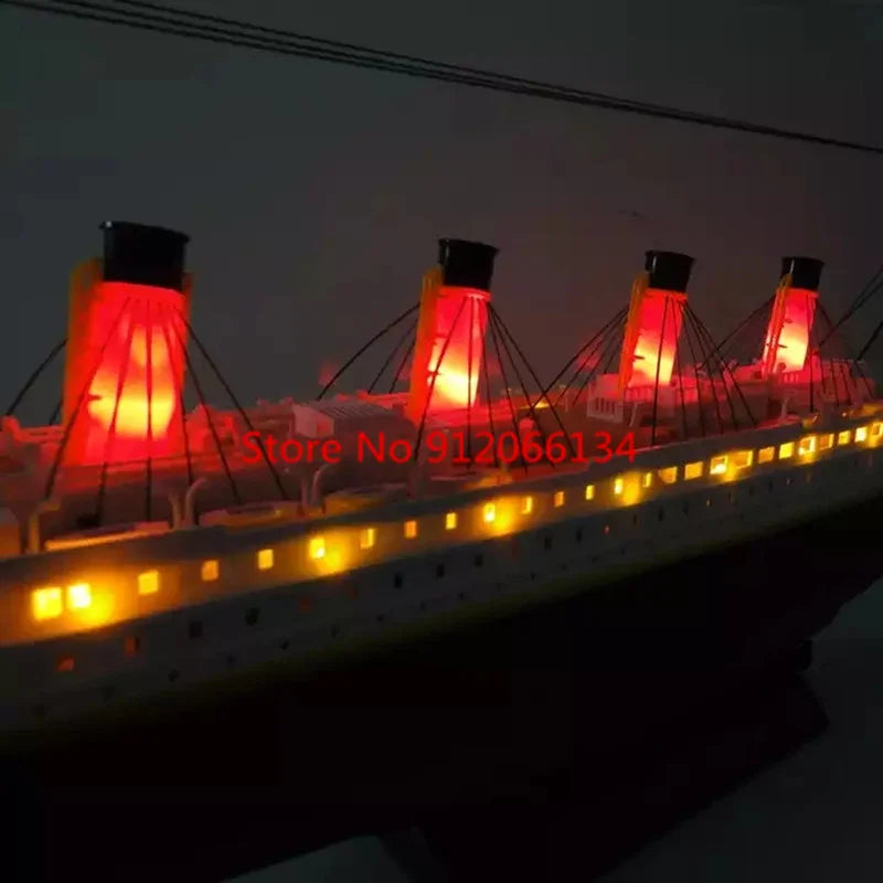 Barco de juguete RC de gran simulación de 81 cm, crucero Sea Grand a escala 1:325, luces LED intermitentes, barco impermeable, juguete acuático profesional, regalo