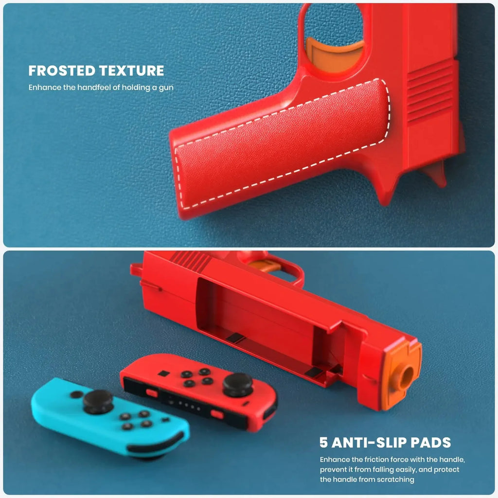 Nuevo para NS Switch, mango pequeño para juego de disparos, empuñadura de pistola, interruptor OLED, controlador izquierdo y derecho, mango de pistola, 2 paquetes de accesorios para juegos