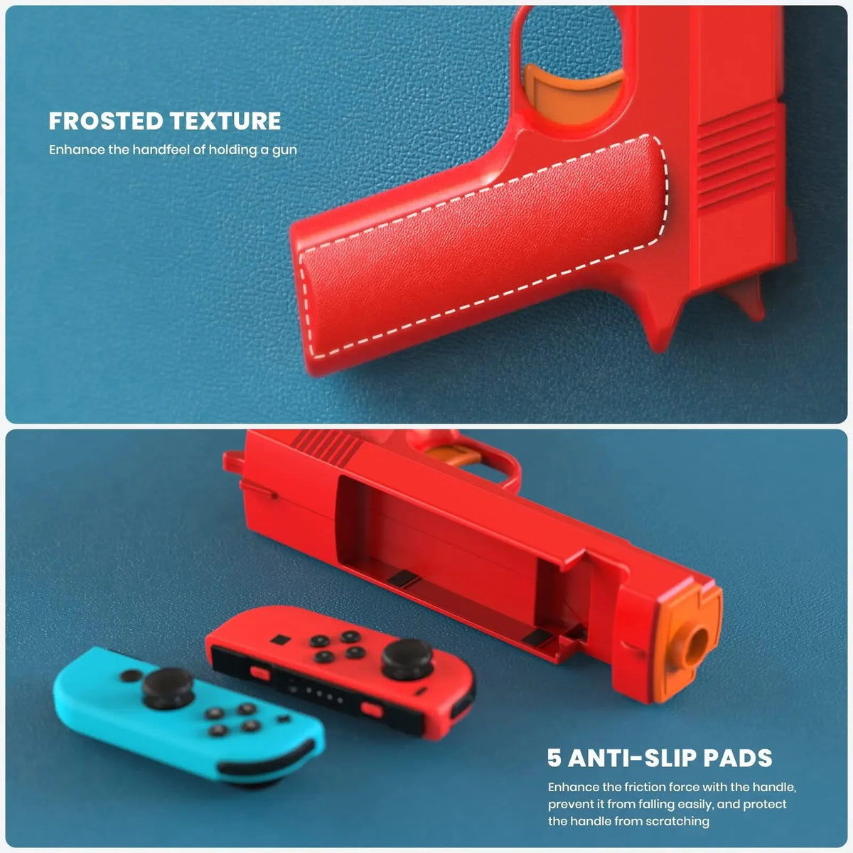 Nuevo para NS Switch, mango pequeño para juego de disparos, empuñadura de pistola, interruptor OLED, controlador izquierdo y derecho, mango de pistola, 2 paquetes de accesorios para juegos