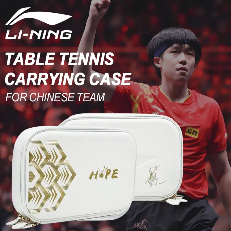 Estuche de transporte de tenis de mesa LI-NING, carcasa dura, estuche profesional para raqueta de Ping Pong para equipo nacional chino